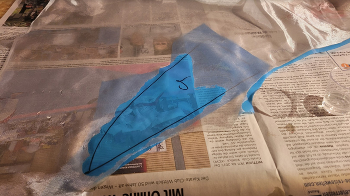 Seitenleitwerk GFK mit Harz tänken