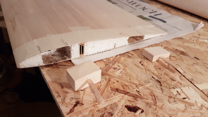 ausgebrannte Ausbuchtungen und präparierte Klötze