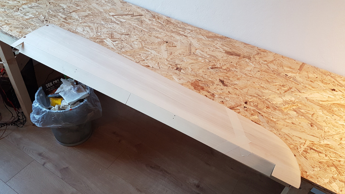 Flächenvorbereitung vor dem Büglen - Oberseite